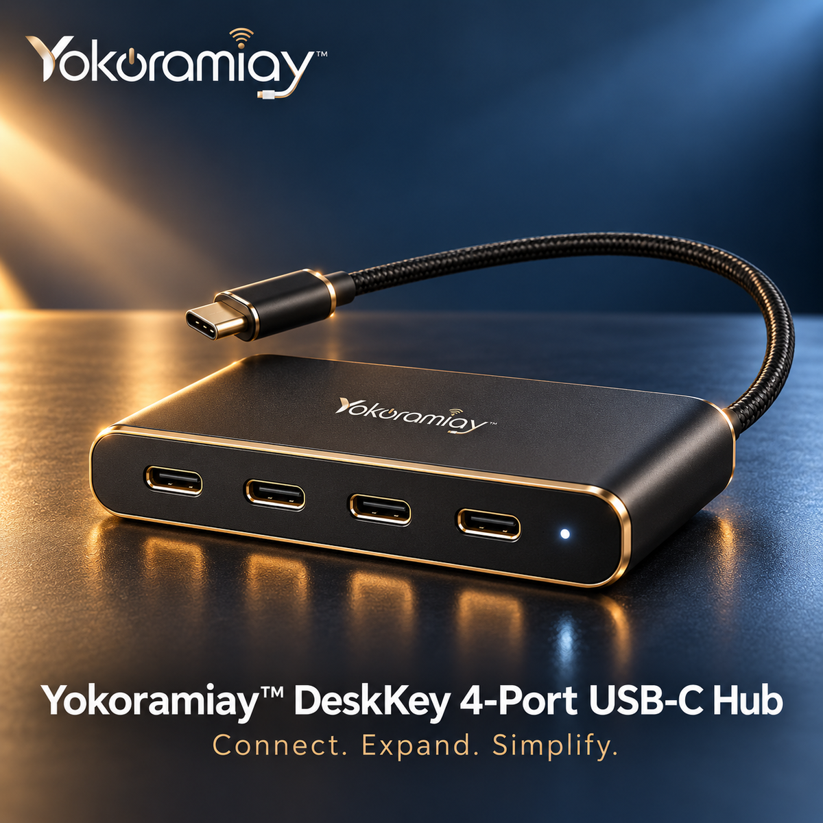 𝚈𝚘𝚔𝚘𝚛𝚊𝚖𝚒𝚊𝚢™ DeskKey 4-Port USB-C Hub