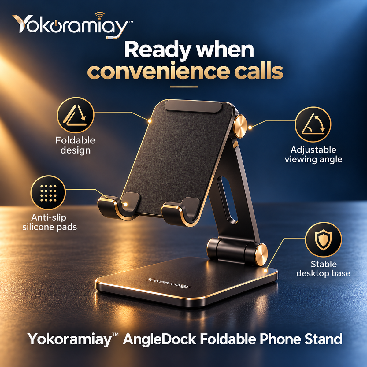 𝚈𝚘𝚔𝚘𝚛𝚊𝚖𝚒𝚊𝚢™ AngleDock Foldable Phone Stand