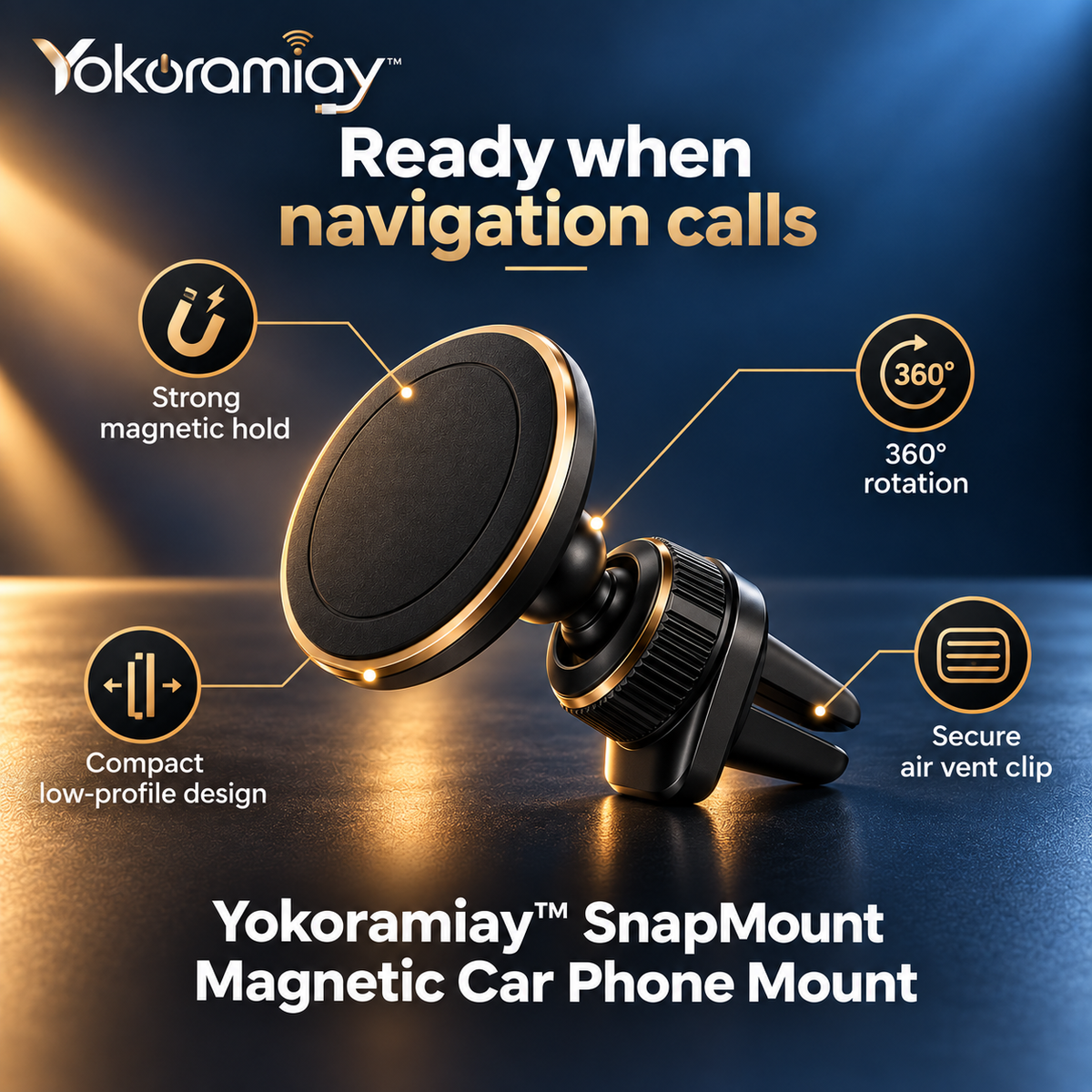 𝚈𝚘𝚔𝚘𝚛𝚊𝚖𝚒𝚊𝚢™ SnapMount Magnetic Car Phone Mount