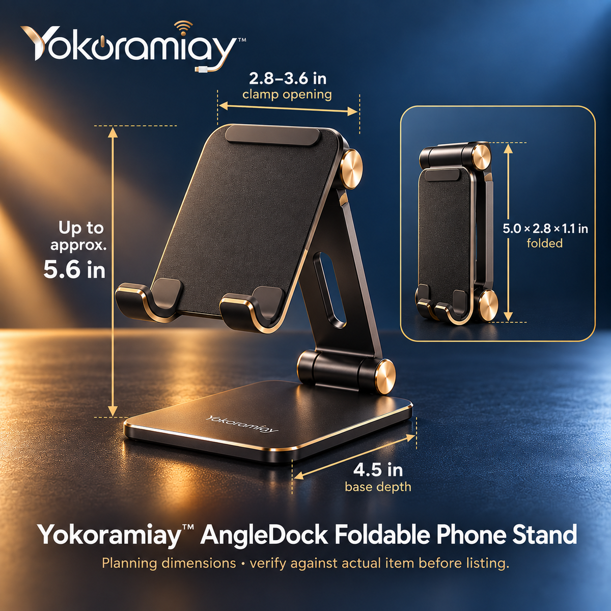 𝚈𝚘𝚔𝚘𝚛𝚊𝚖𝚒𝚊𝚢™ AngleDock Foldable Phone Stand