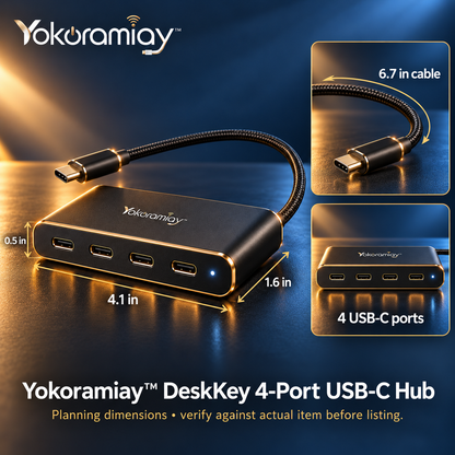 𝚈𝚘𝚔𝚘𝚛𝚊𝚖𝚒𝚊𝚢™ DeskKey 4-Port USB-C Hub