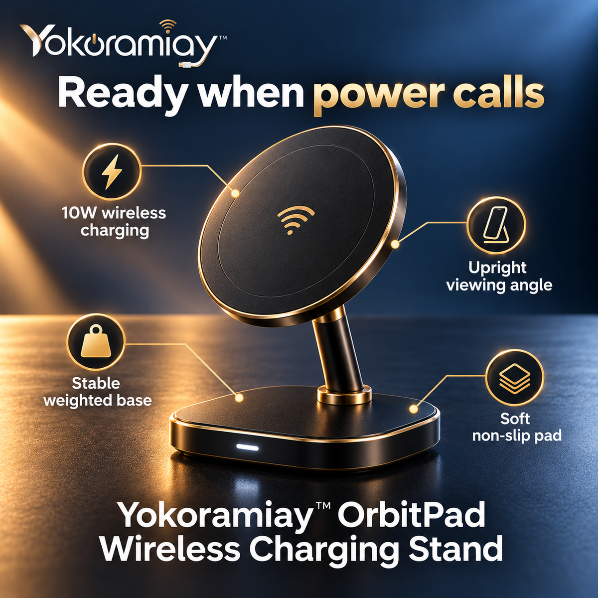 𝚈𝚘𝚔𝚘𝚛𝚊𝚖𝚒𝚊𝚢™ OrbitPad Wireless Charging Stand