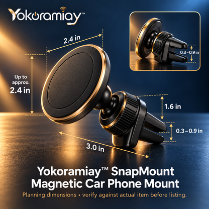 𝚈𝚘𝚔𝚘𝚛𝚊𝚖𝚒𝚊𝚢™ SnapMount Magnetic Car Phone Mount