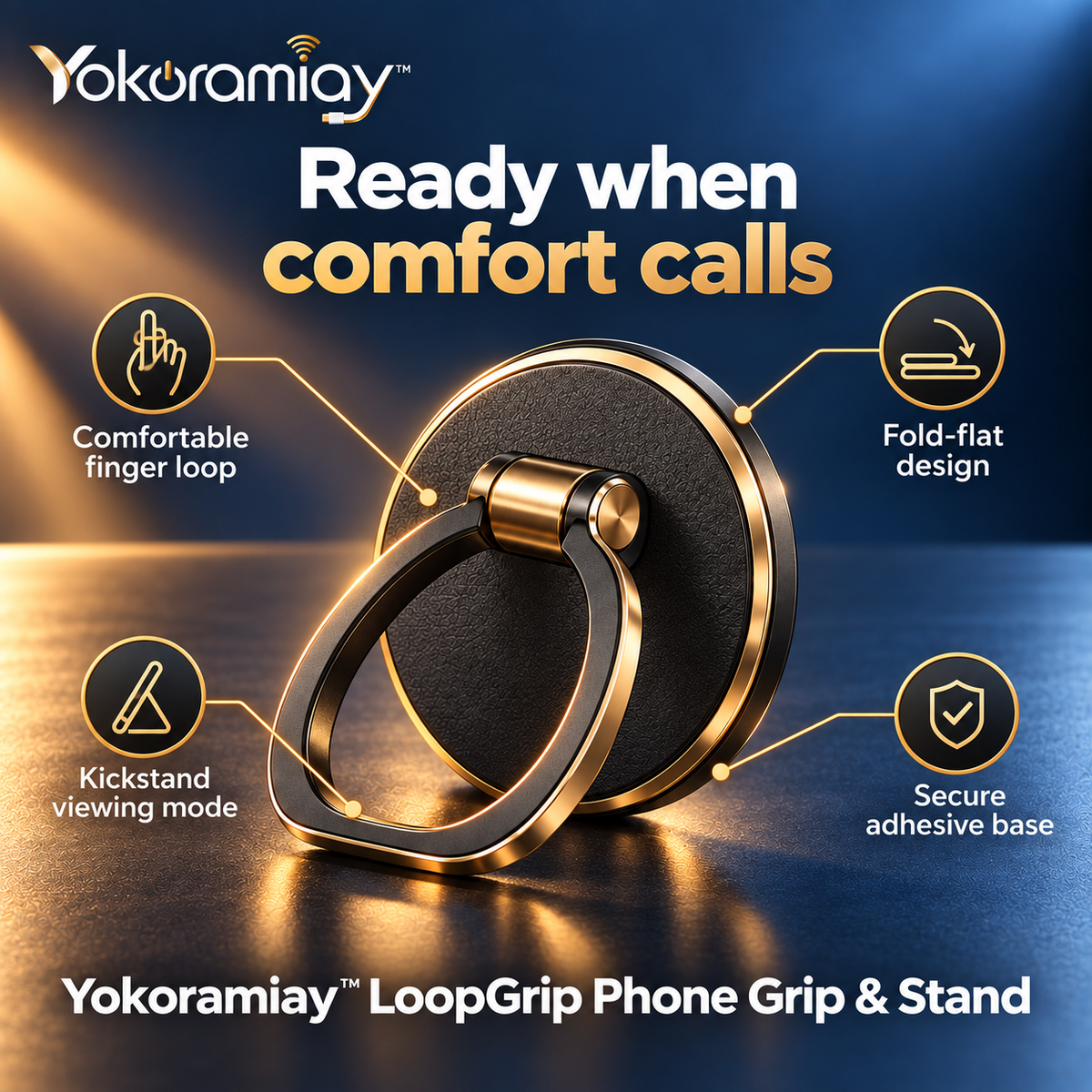 𝚈𝚘𝚔𝚘𝚛𝚊𝚖𝚒𝚊𝚢™ LoopGrip Phone Grip & Stand