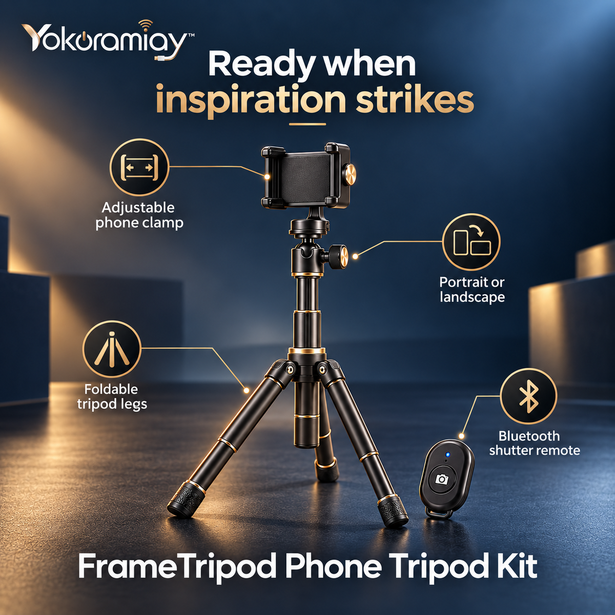 𝚈𝚘𝚔𝚘𝚛𝚊𝚖𝚒𝚊𝚢™ FrameTripod Phone Tripod Kit