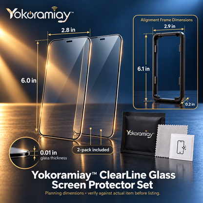 𝚈𝚘𝚔𝚘𝚛𝚊𝚖𝚒𝚊𝚢™ ClearLine Glass Screen Protector Set